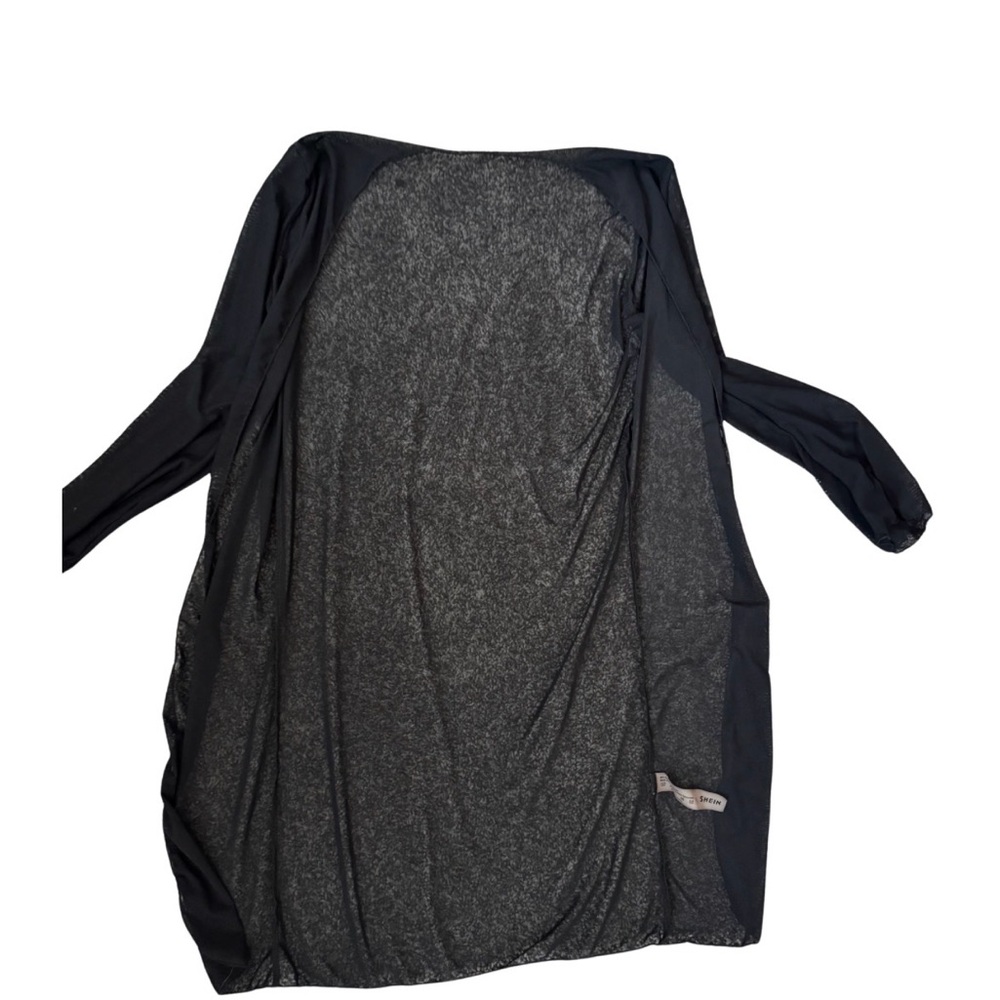 Black Sheer open front swim cover up